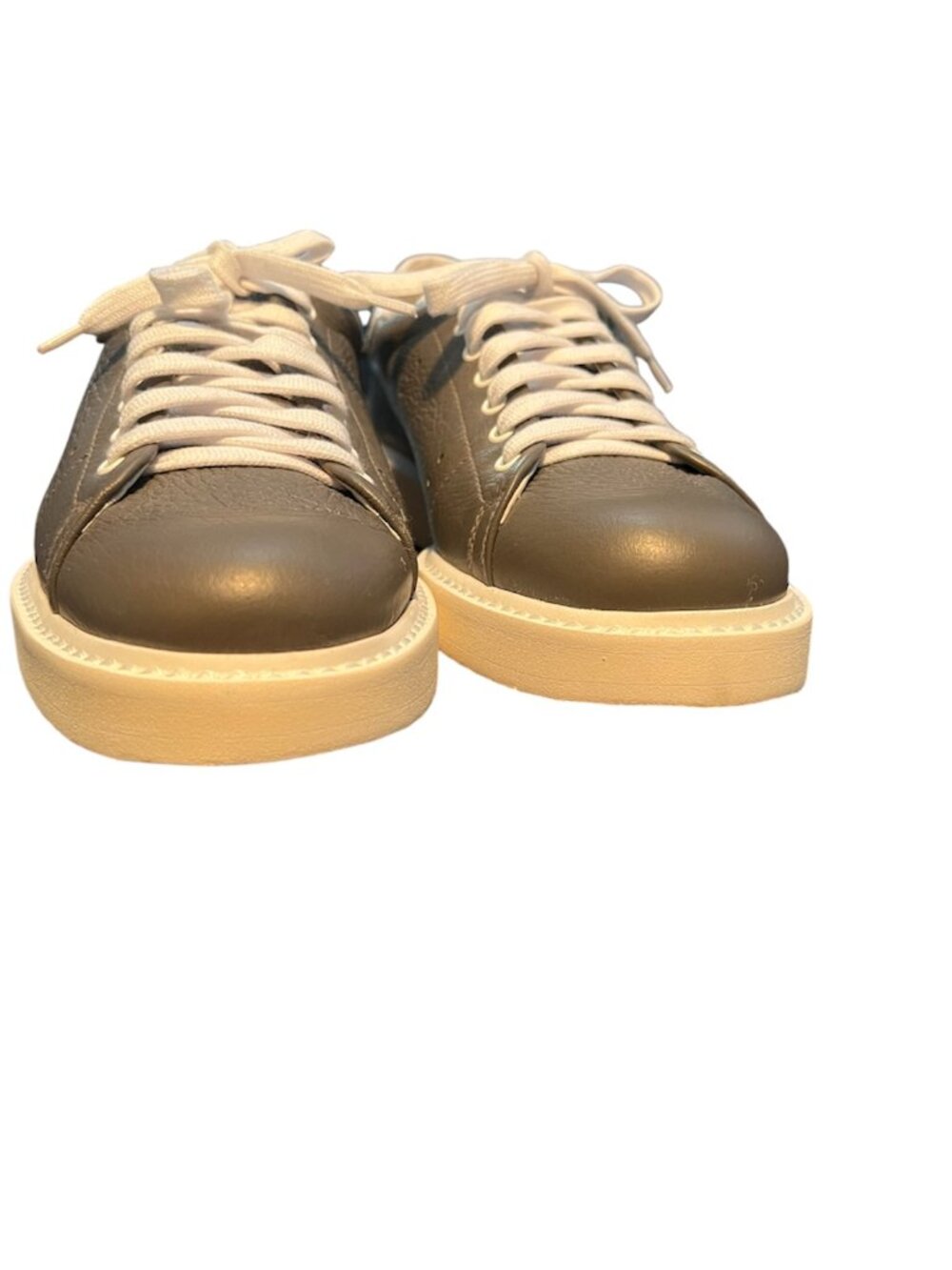 GRAVATI Deerskin Leather Sneakers EU 36.5 / US 6.5 Olive Low Top Italian Luxury - Picture 3 of 10